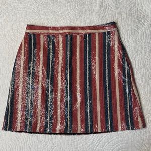 PINSTRIPE SEQUIN MINI SKIRT
